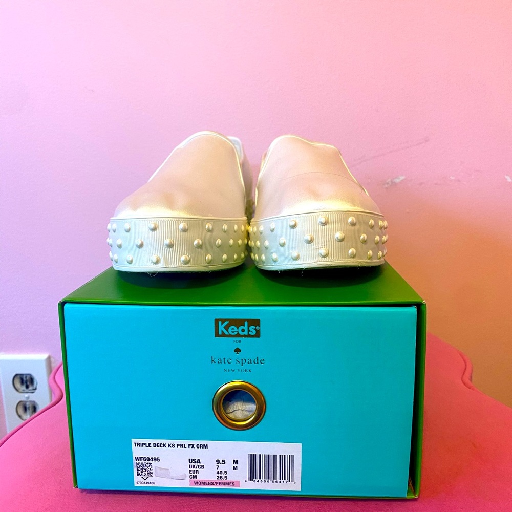 Keds x Kate Spade New York Triple Decker White Slip-On Sneakers WF60495 9.5M US